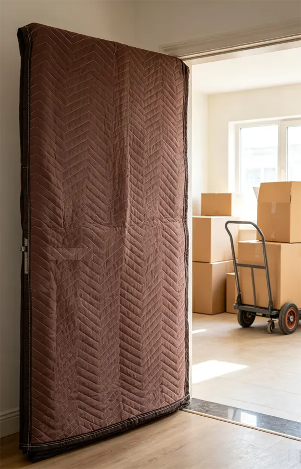 Quilted Door Cover for Interior and Exterior Use